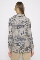Draped Neck Soutache Embellished Top Back View