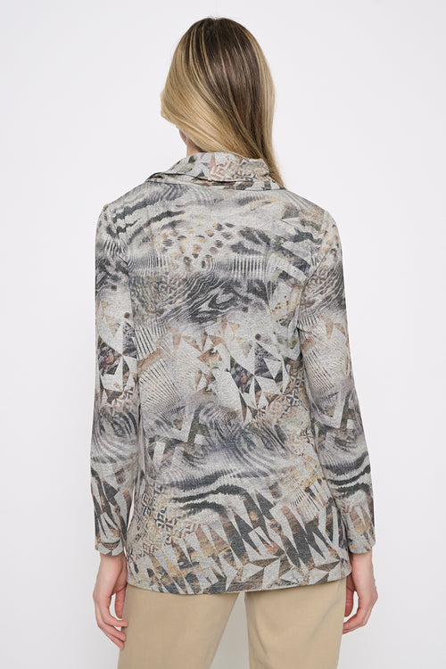 Draped Neck Soutache Embellished Top Back View