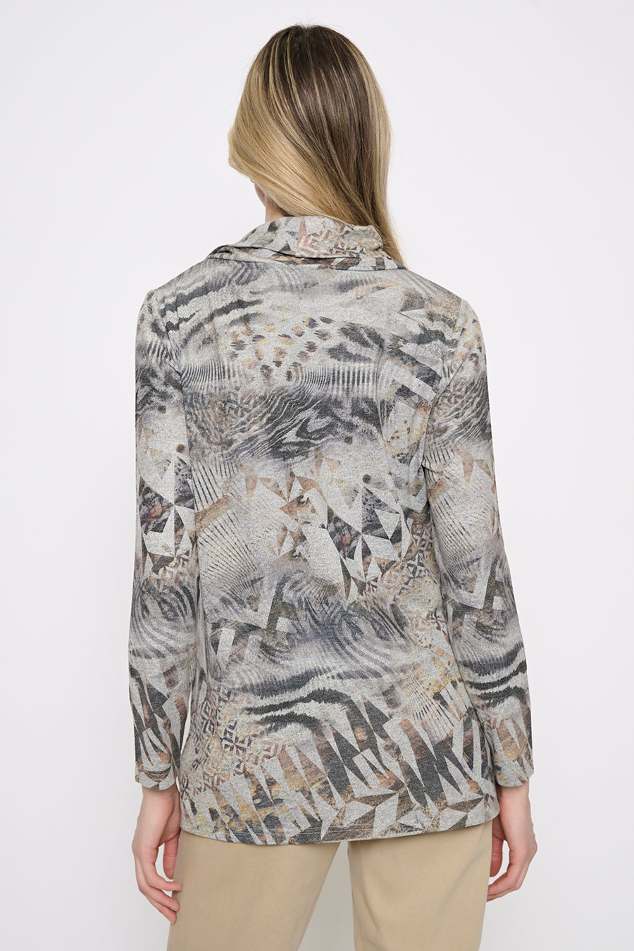 Draped Neck Soutache Embellished Top Back View