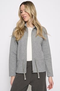 Zip-Front Drawstring Waist Jacket
