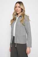 Zip-Front Drawstring Waist Jacket Side View