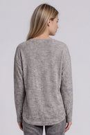 Embroidered Foil Print Top Back View