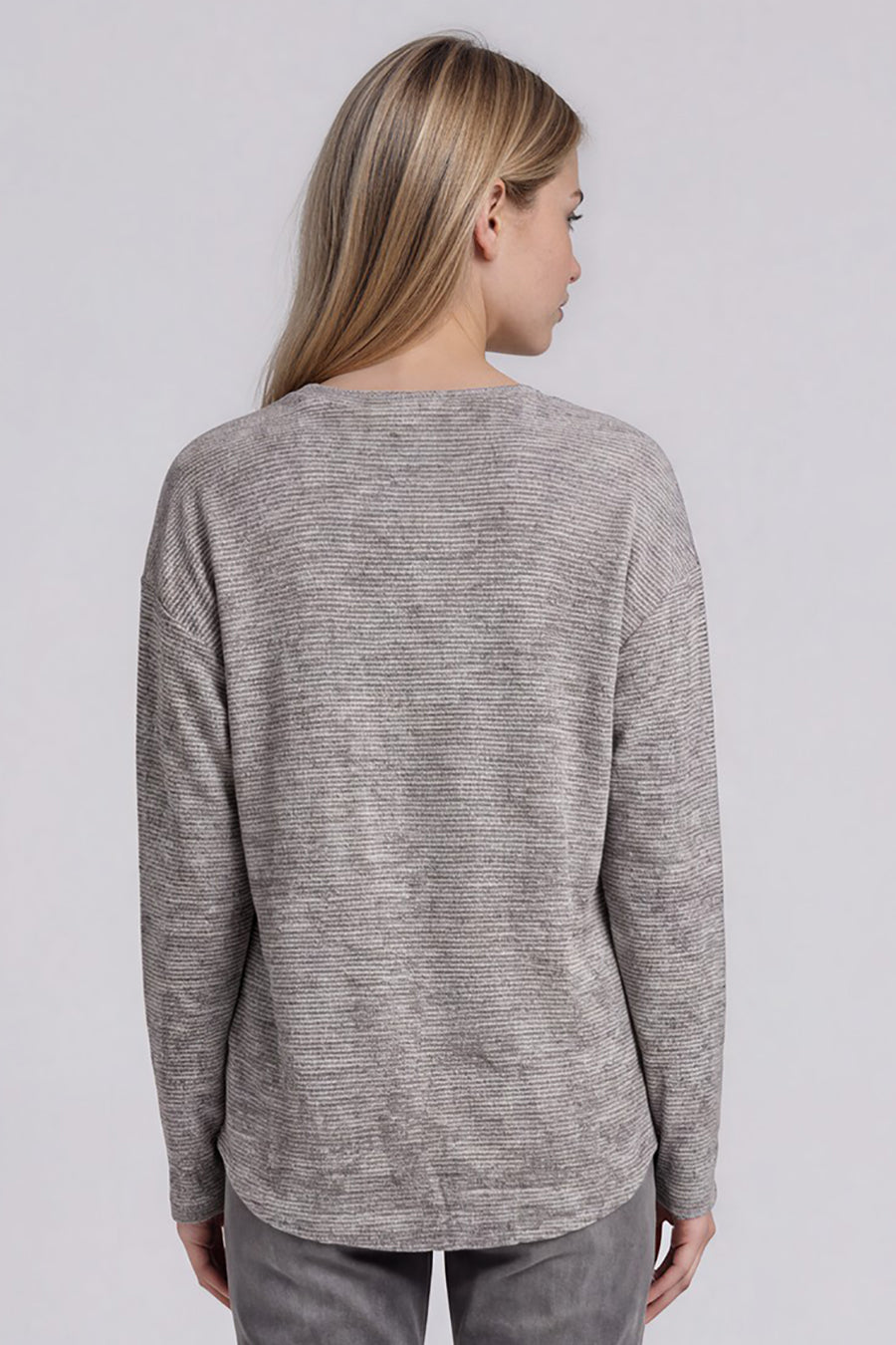 Embroidered Foil Print Top Back View