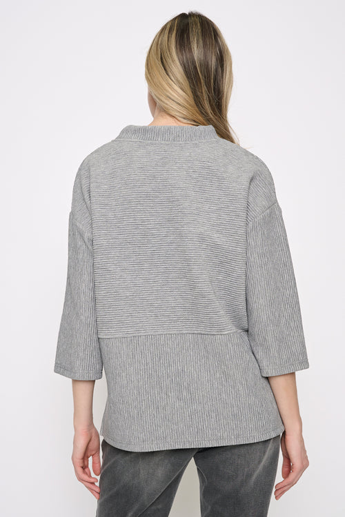 3/4 Sleeves Drawstring Neck Top Back View