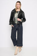 Zip-Front Soft Polyurethane Jacket Full Length