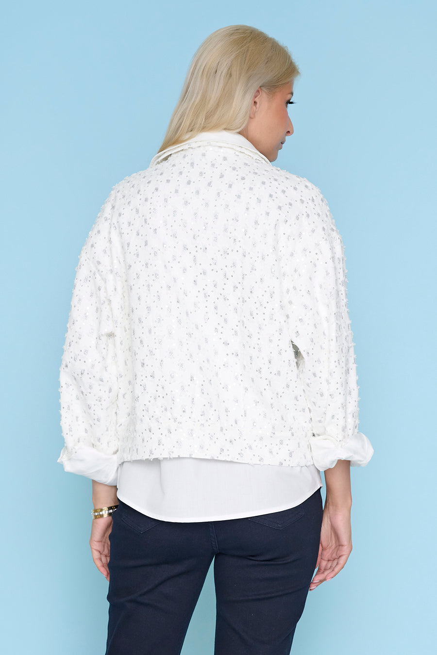Sequin Embellished Denim Jacket