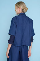 Short Sleeve Button-Front Jacket Back View