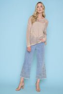 Wide-Leg Embroidered Cropped Jeans