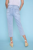 Floral Embellished Cropped Jeans Back View