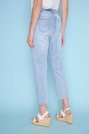 Embroidered Cropped Jeans Back View