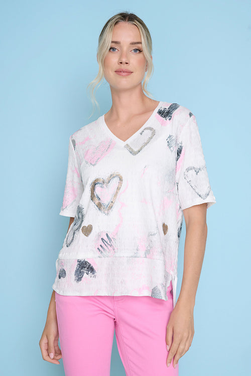 Drawstring Waist Printed Top