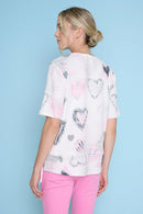 Drawstring Waist Printed Top