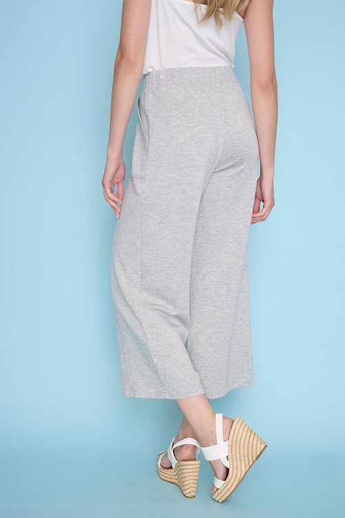 Tencel Scuba Wide-Leg Cropped Pants Back View