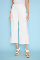 Tencel Scuba Wide-Leg Cropped Pants Front View