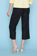 Tencel Scuba Wide-Leg Cropped Pants Back View