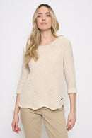 Curved Hem Knit Top Front View