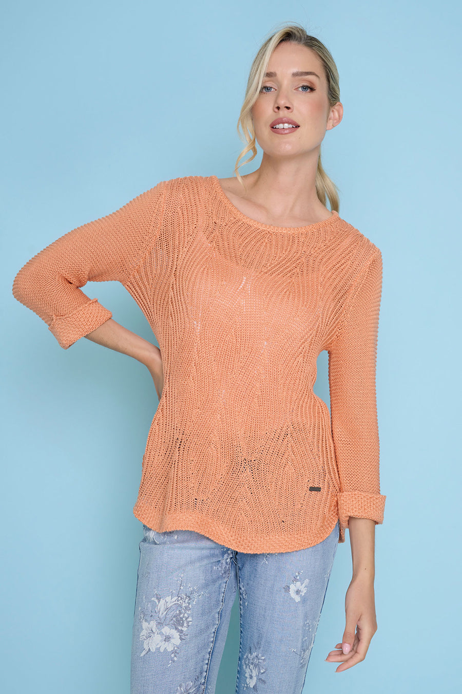 Curved Hem Knit Top