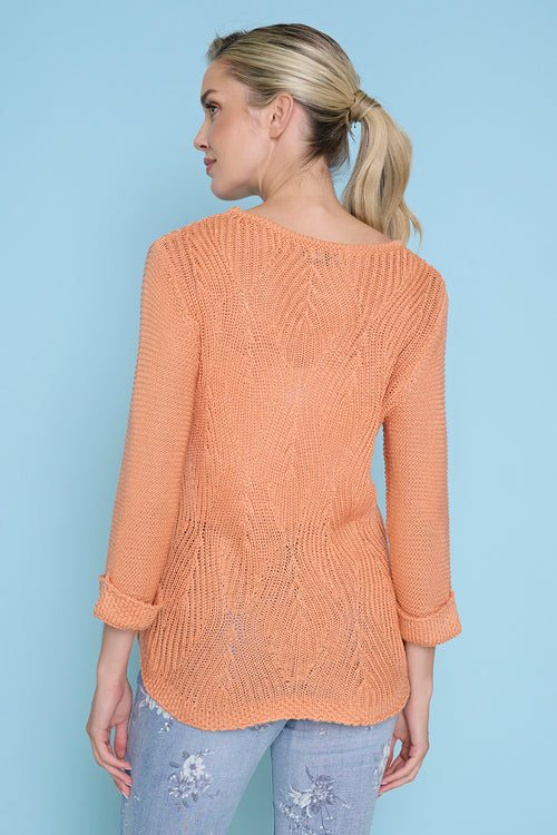 Curved Hem Knit Top Back View