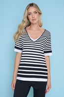 V-Neck Striped Top