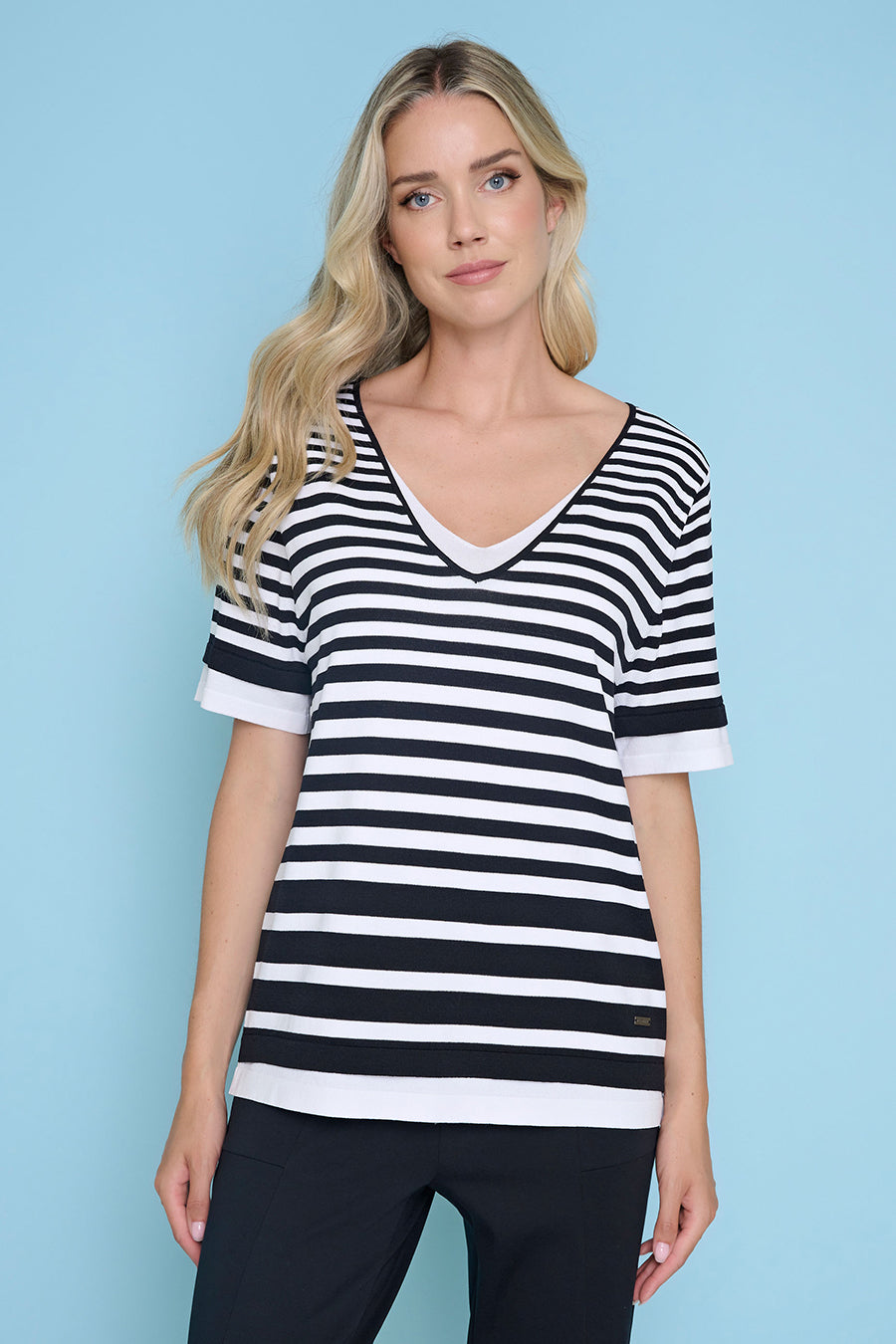 V-Neck Striped Top