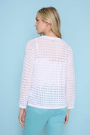 3/4 Sleeve Open Knit Top Back View