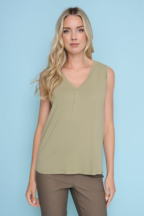 Basic V-Neck Tank Front View