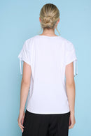 Ruched Shoulder Cord Embellished Top Back View