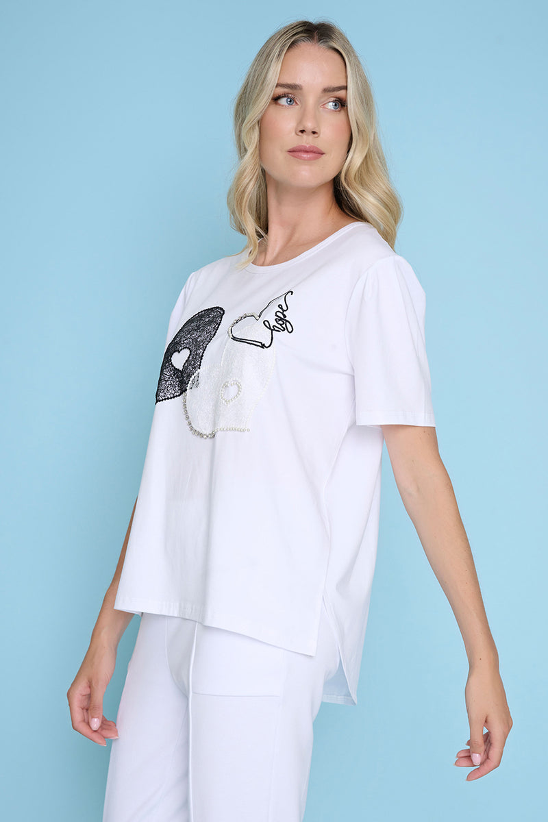 トップス Liten Heart embroidered blouse Heart Embroidered Top | Shop Now | Picadilly Canada