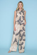 Wide-Leg Pleated Regular-Length Pants