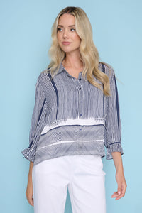 3/4 Sleeve High-Low Shirt