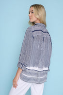 3/4 Sleeve High-Low Shirt Back View