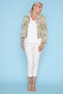 Embroidered Button-Front Jacket