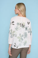 Floral Printed Drawstring Ruched Top