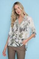 Half-Button Printed Top