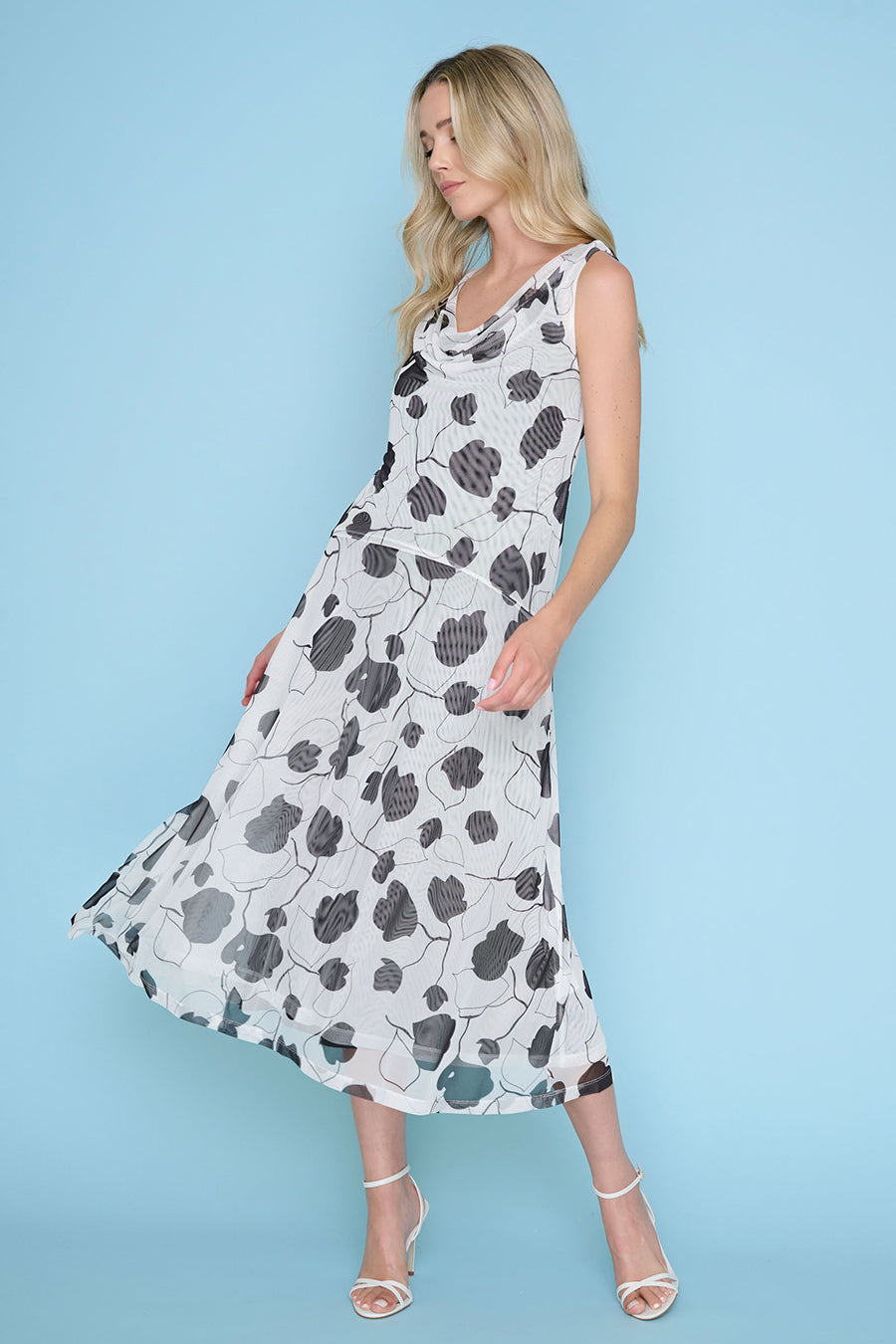 Sleeveless Cowl Neck Dress