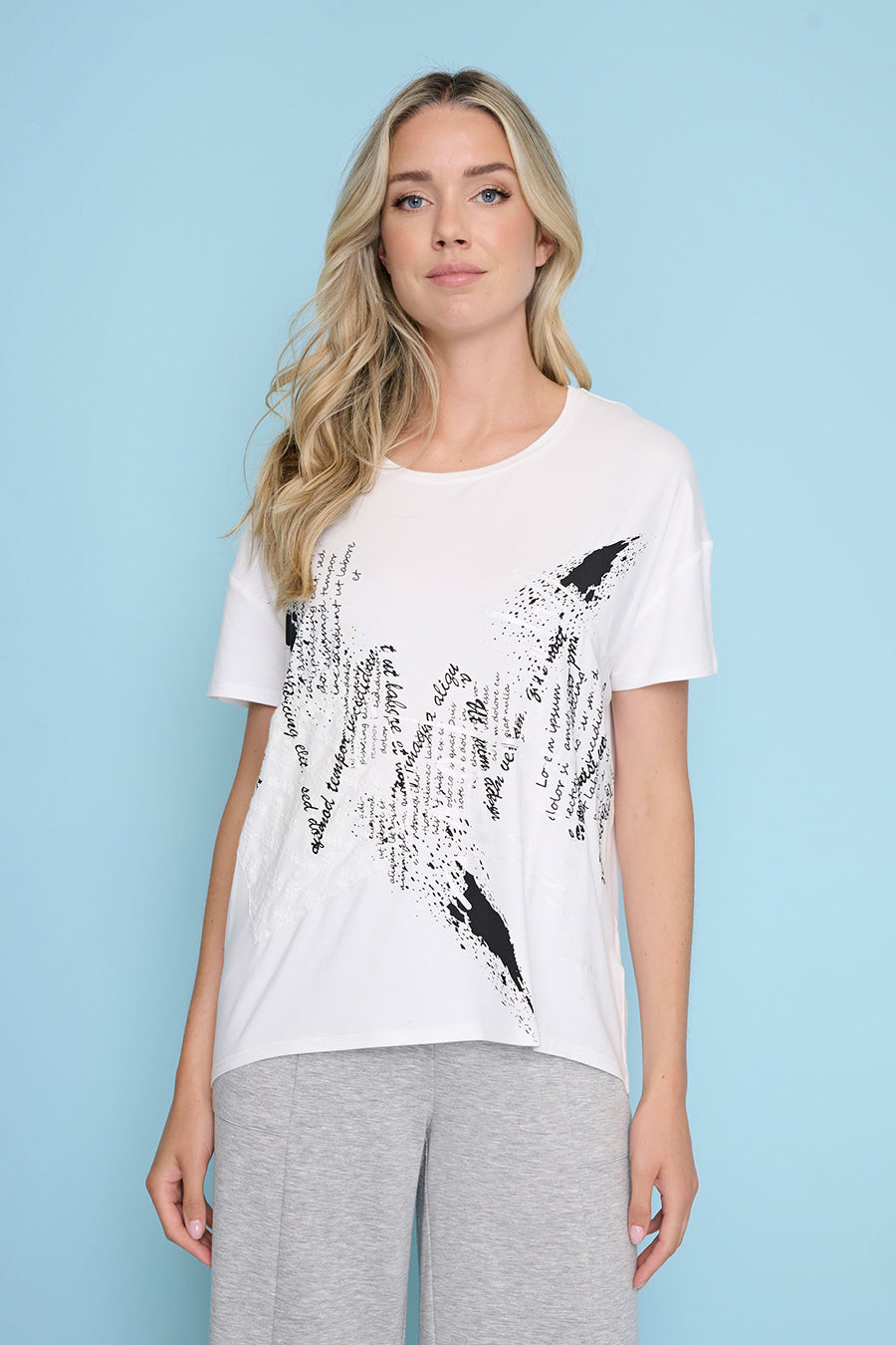Loose Fit Printed Top Front View