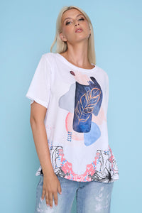Printed Chiffon T-Shirt