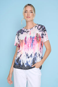 Embellished Printed Top