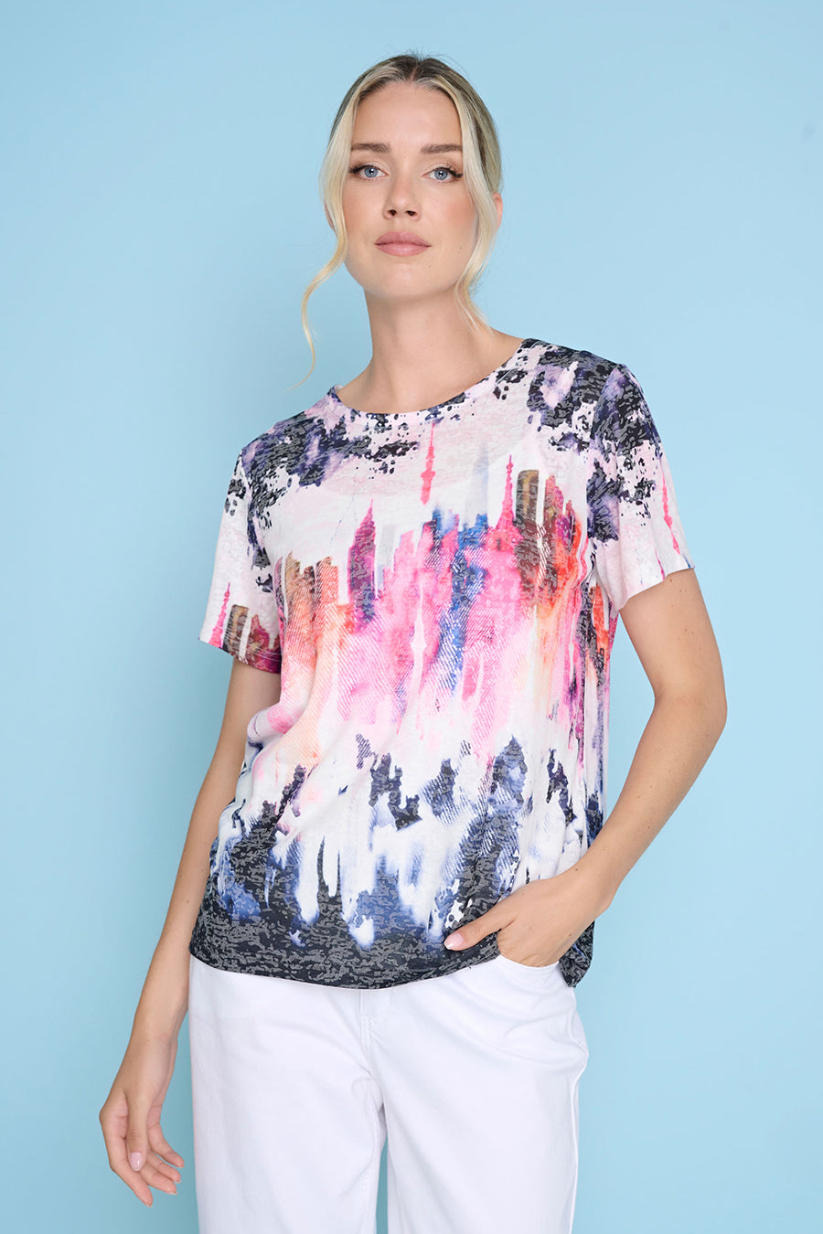 Embellished Printed Top