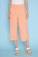 Wide-Leg Side-Slit Capri Pants Front View