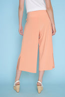 Wide-Leg Side-Slit Capri Pants Back View