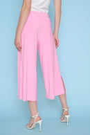 Wide-Leg Side-Slit Capri Pants Back View