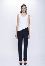 Stretchy Pull-On Straight Leg Pant in deep navy by Picadilly Canada