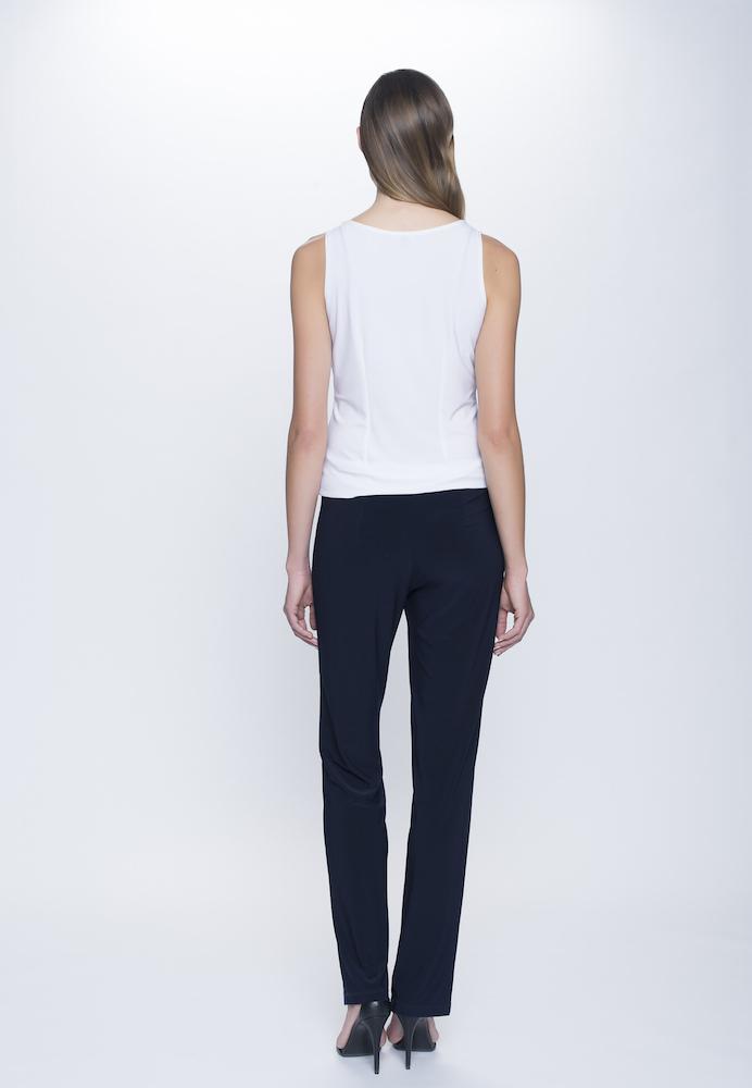 back view of Pull-On Straight Leg Pant Petite Size in deep navy by Picadilly Canada