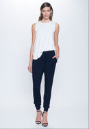 Drawstring Pant in deep navy by Picadilly canada