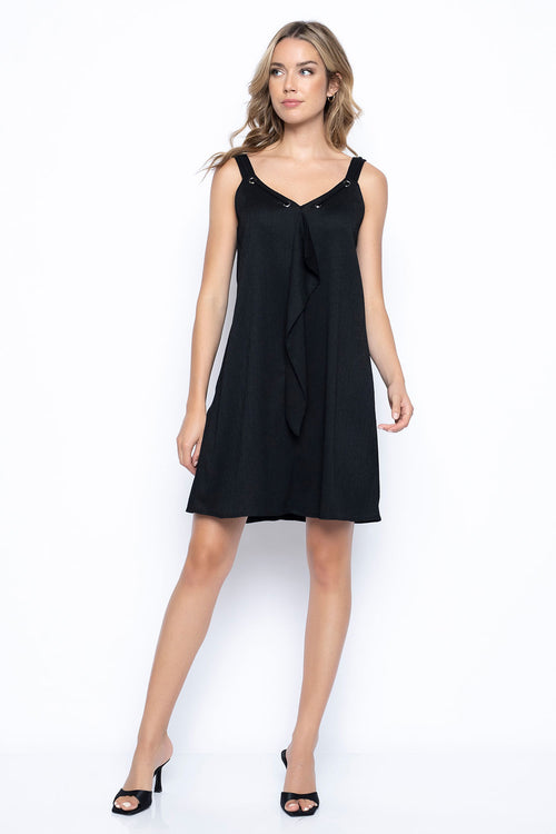 Grommet Embellished Draped Dress by Picadilly Canada