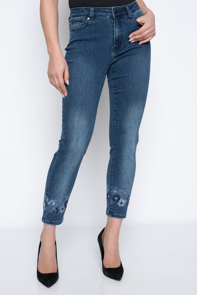 Floral Embroidered Jeans by Picadilly Canada
