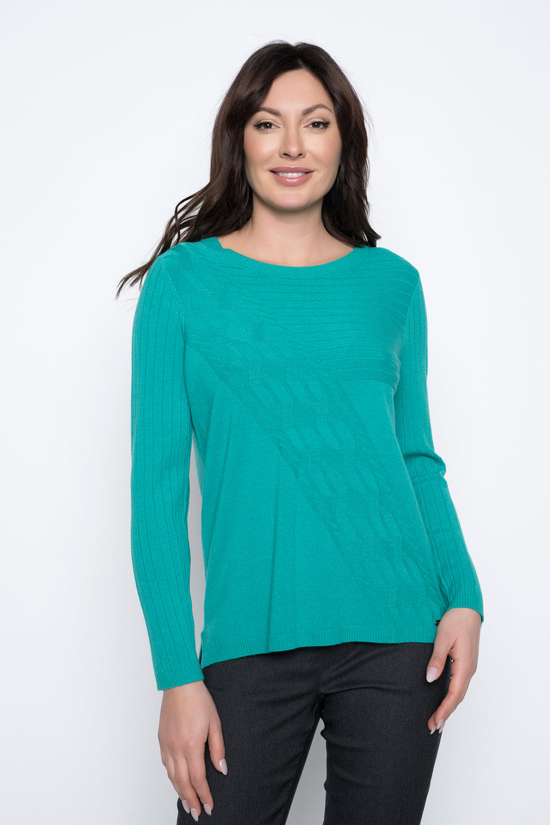Diagonal Cable Knit Top, Picadilly Canada