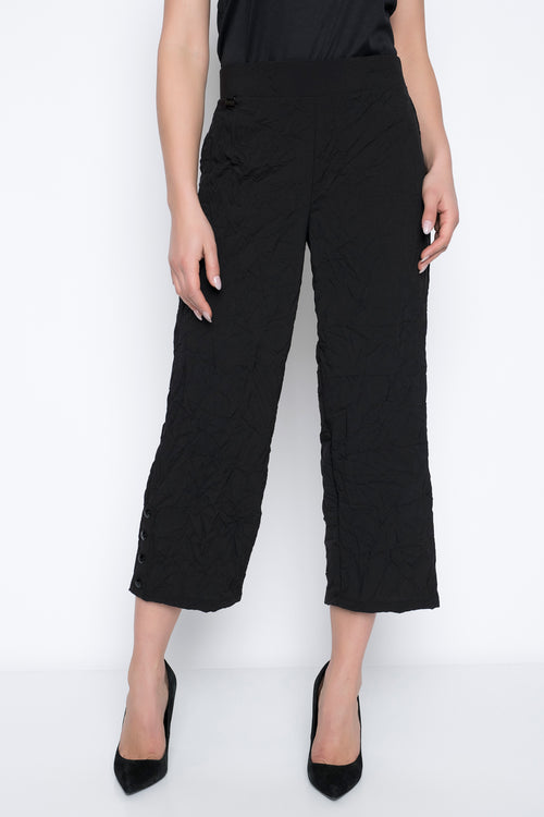 Button-Trim Wide Leg Pant by Picadilly Canada