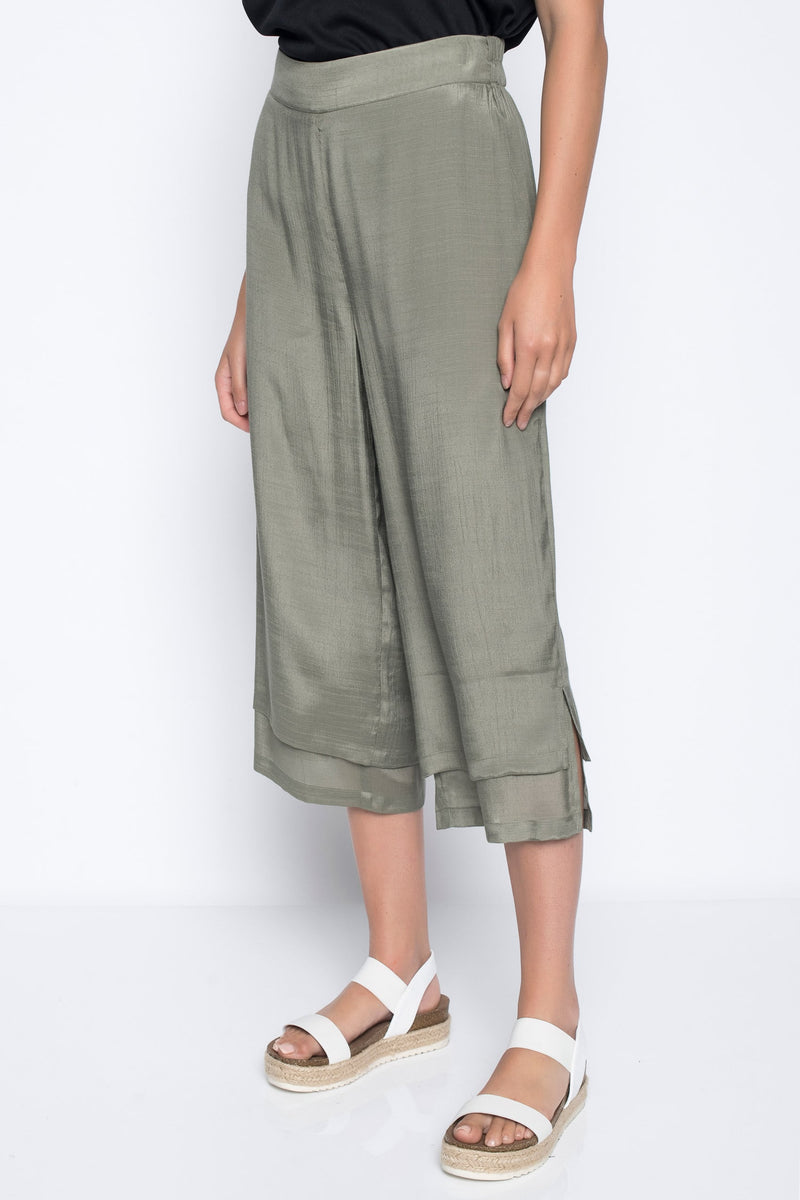 Wide-Leg Flowy Cropped Pants by Picadilly Canada